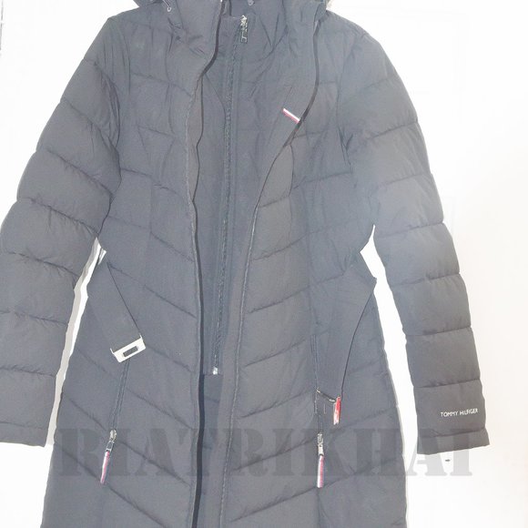 BLACK NWT Ladies' Belted Puffer Jacket Tommy Hilfiger - Picture 7 of 16